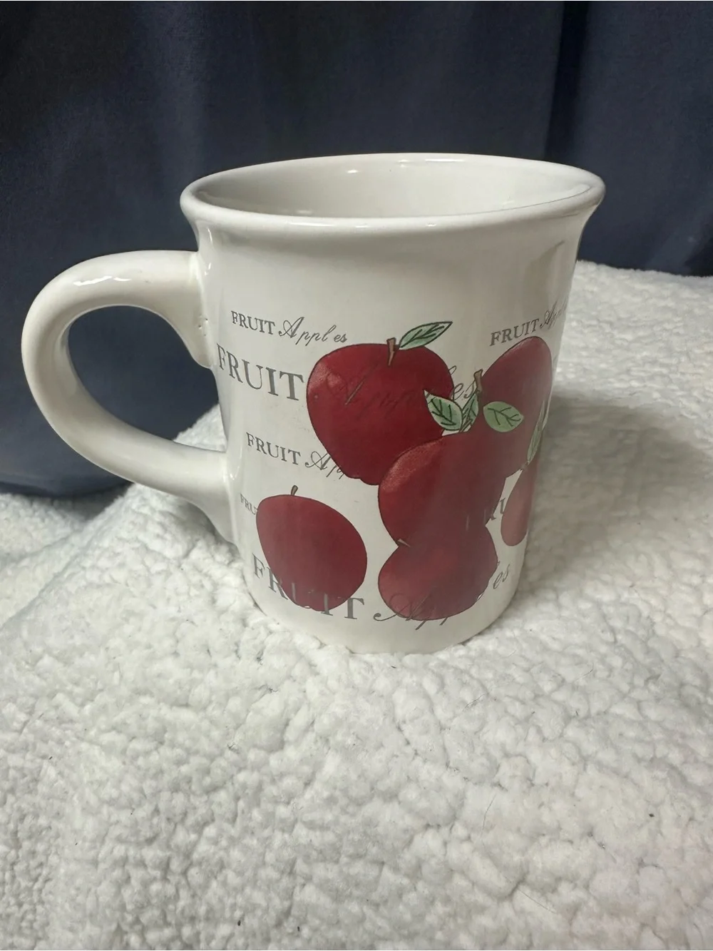 Apple Lot Handmade Red Apple Crochet Trivet with Green Leaf Apple Coffee Mug